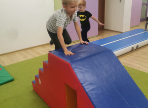 dzieci ćwiczą na zajęciach z gimnastyki