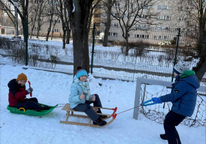 Zimowe zabawy na śniegu