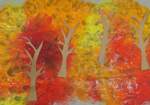 jesienny las - praca plastyczna