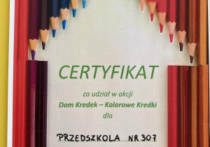 certyfikat dla przedszkola